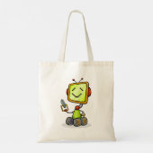 Schattigee Retro Robot Cartoon Fun AI Tech Digital Tote Bag (Achterkant)