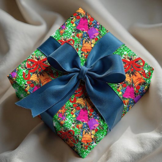 Schattigee retro rode boog feestdagen groen cadeaupapier