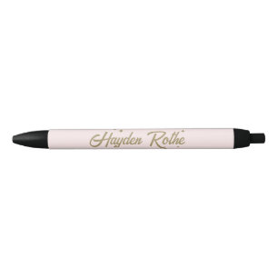 Schattigee retro roze en goud zwarte inkt pen