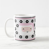 Schattigee retro roze kerst koffiemok (Links)
