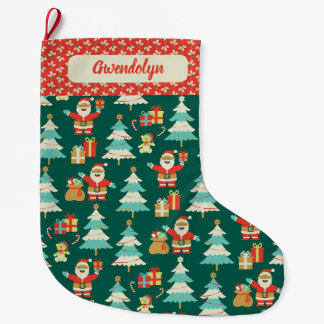 Schattigee Retro Santa Kerstkous Grote Kerstsok
