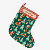 Schattigee Retro Santa  Kerstkous Grote Kerstsok (Voorkant (Hangend))