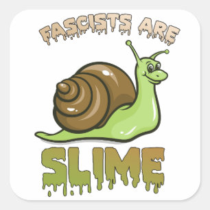 Schattigee retro slak - fascisten zijn slijm vierkante sticker