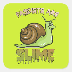 Schattigee retro slak - fascisten zijn slijm vierkante sticker