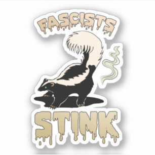 Schattigee retro stinkdier - fascisten stinken sticker