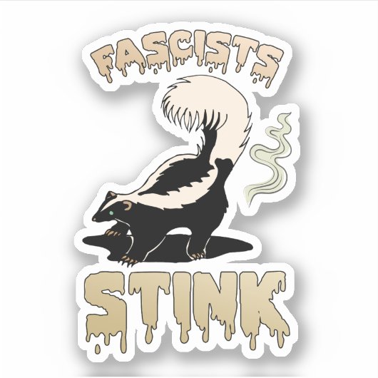 Schattigee retro stinkdier - fascisten stinken sticker (Voorkant)