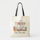 Schattigee Retro Teacher Day Custom Tote Bag (Voorkant)