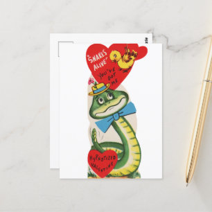 Schattigee retro Valentijn snack Briefkaart