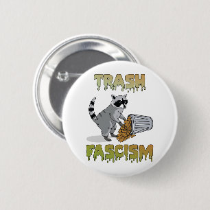 Schattigee retro wasbeer - afval fascisme ronde button 5,7 cm