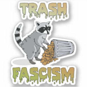 Schattigee retro wasbeer - afval fascisme sticker