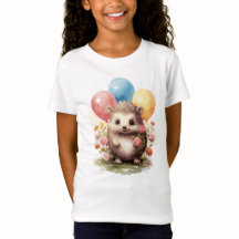 Schattigee Retro Waterverf Hedgehog met Ballonnen