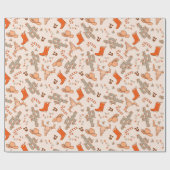 Schattigee retro Westerne kerst Cadeaupapier (Vlak)