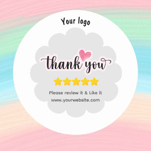Schattigee Review het zoals het is Dank u zakelijk Ronde Sticker