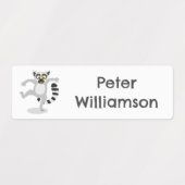 Schattigee ringstaart maki dansen cartoon geperson labels (Design 1)