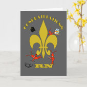 Schattigee rivierkreeft Fleur de Lis Gefeliciteerd Kaart (Gele Bloem)