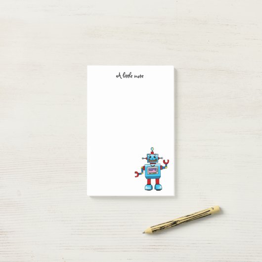 Schattigee robot "A Little Note"-ontwerp Post-it® Notes (Op bureau)