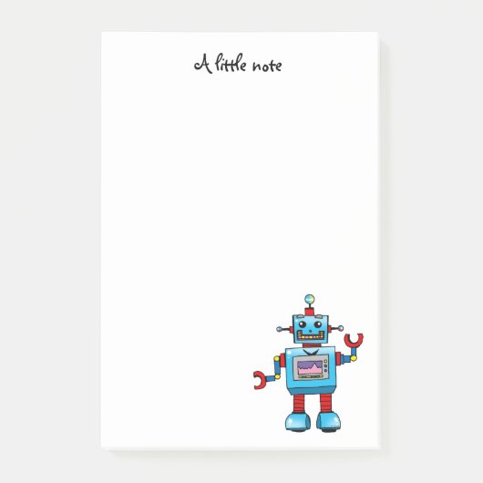 Schattigee robot "A Little Note"-ontwerp Post-it® Notes (Voorkant)