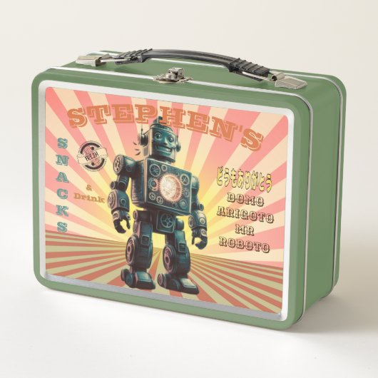 Schattigee  Robot Custom Metal Lunchbox (Voorkant)