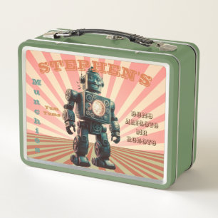 Schattigee Robot Custom Metal Lunchbox