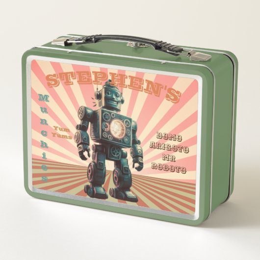 Schattigee Robot Custom Metal Lunchbox (Achterkant)