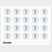 Schattigee Robot Dank u Kinderen Verjaardag Ronde Sticker (Vel)
