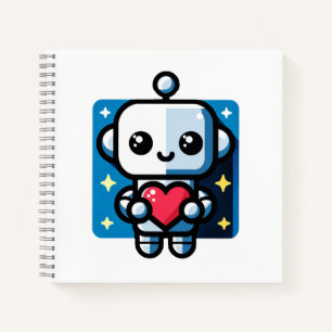 Schattigee Robot Holding Heart - Schattige liefde Notitieboek