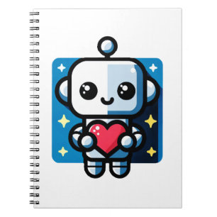 Schattigee Robot Holding Heart - Schattige liefde  Notitieboek