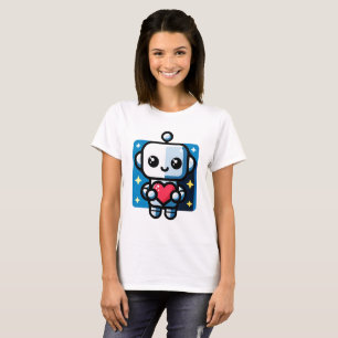 Schattigee Robot Holding Heart - Schattige liefde  T-shirt