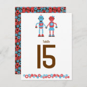 Schattigee Robot Thema Bruiloft Briefkaart (Voorkant / Achterkant)