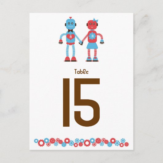 Schattigee Robot Thema Bruiloft Briefkaart (Voorkant)