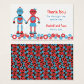 Schattigee Robot Thema Bruiloft Visitekaartje (Voorkant /achterkant)