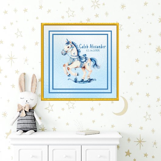 Schattigee Rocking Horse Nursery Wall Art Poster