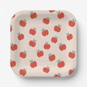 Schattigee rode appel papieren bordje (Voorkant)