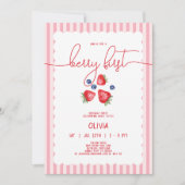 Schattigee rode baby meisje bessen eerste 1e verja kaart (Voorkant)