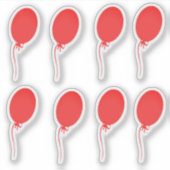 Schattigee rode ballon sticker (Voorkant)
