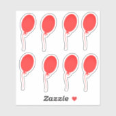Schattigee rode ballon sticker (Vel)