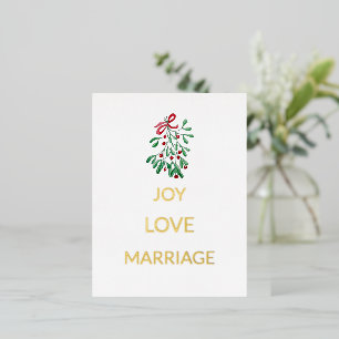 Schattigee rode bessen Mistletoe Joy Love Marriage Folie Feestdagen Briefkaart
