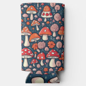 Schattigee rode bloemenpaddenstoelen in groen deco (Achterkant)