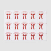 Schattigee rode boog vrolijk kerstfeest tissuepapier (Voorkant)