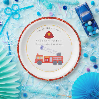 Schattigee rode brandweerauto motor Kinder elke le Papieren Bordje