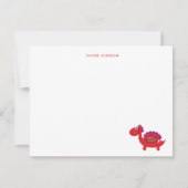 Schattigee Rode Dinosaurus Kinder dank u Bedankkaart (Voorkant)