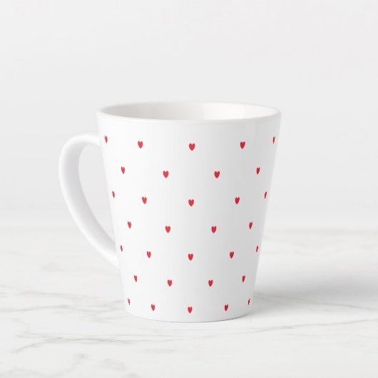 Schattigee rode doedel harten wit classy elegant 2 latte mok (Linkerhoek)