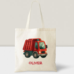 Schattigee rode dumptruck tote bag