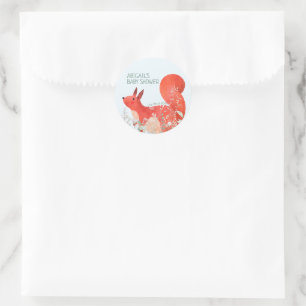 Schattigee Rode Eekhoorn Wildflower Boy Baby showe Ronde Sticker