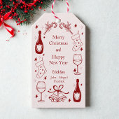 Schattigee rode eigenzinnige doodle kerst aangepas cadeaulabel