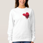 Schattigee rode en witte hart XOXO Crewneck Trui (Voorkant)