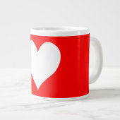 Schattigee Rode en Witte Hartvorm Extra Grote Mok (Voorkant rechts)