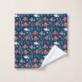 Schattigee rode en witte vis bad handdoek (Wasdoekje)