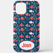 Schattigee rode en witte vis Case-Mate iPhone case (Achterkant)