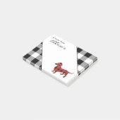 Schattigee rode flanel geruite teckel hond post-it® notes (Schuin)